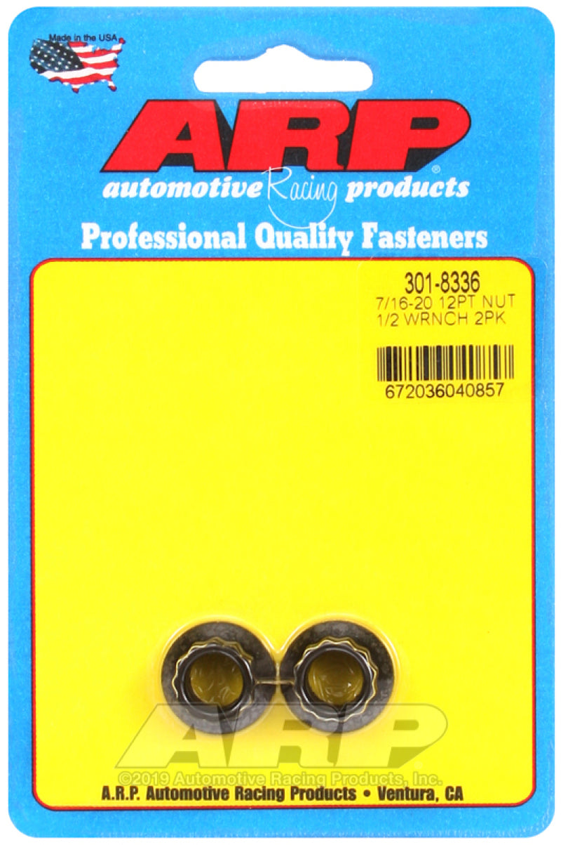 ARP 7/16in-20 1/2 Socket 12pt Nut Kit 2 Pack - Burkken Auto Parts