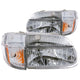 ANZO 1995-2001 Ford Explorer Crystal Headlights Chrome w/ Corner Lights 2pc - Burkken Auto Parts
