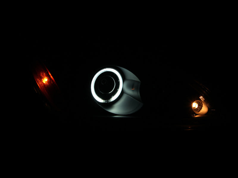 ANZO 2004-2007 Mitsubishi Lancer Projector Headlights w/ Halo Black (CCFL) - Burkken Auto Parts