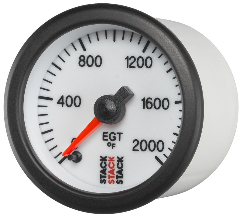 Autometer Stack 52mm 0-2000 Deg F Pro Stepper Motor Exhaust Gas Temp Gauge - White - Burkken Auto Parts