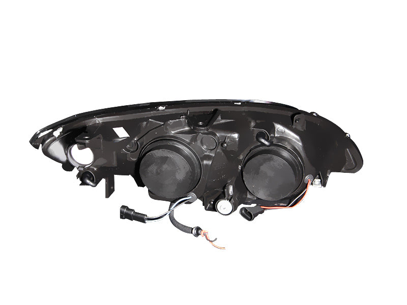 ANZO 2004-2005 Honda Civic Projector Headlights w/ Halo Black - Burkken Auto Parts