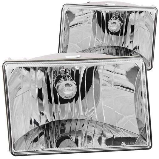 ANZO 1993-1998 Jeep Grand Cherokee Crystal Headlights Chrome - Burkken Auto Parts