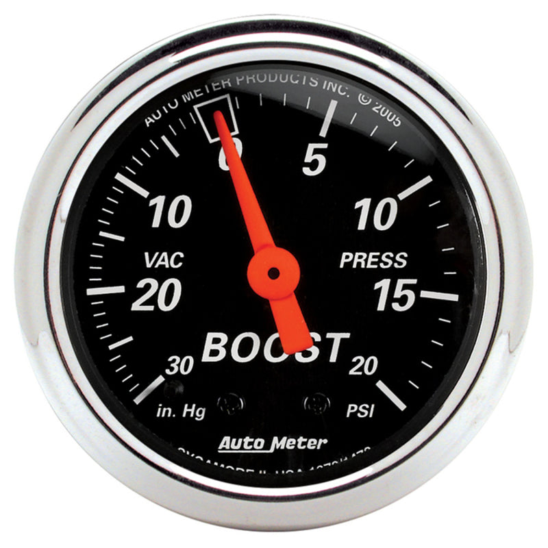 Autometer Designer 2-1/16in Mechanical 30 In Hg-Vac / 20 PSI Vacuum/Boost Gauge - Burkken Auto Parts