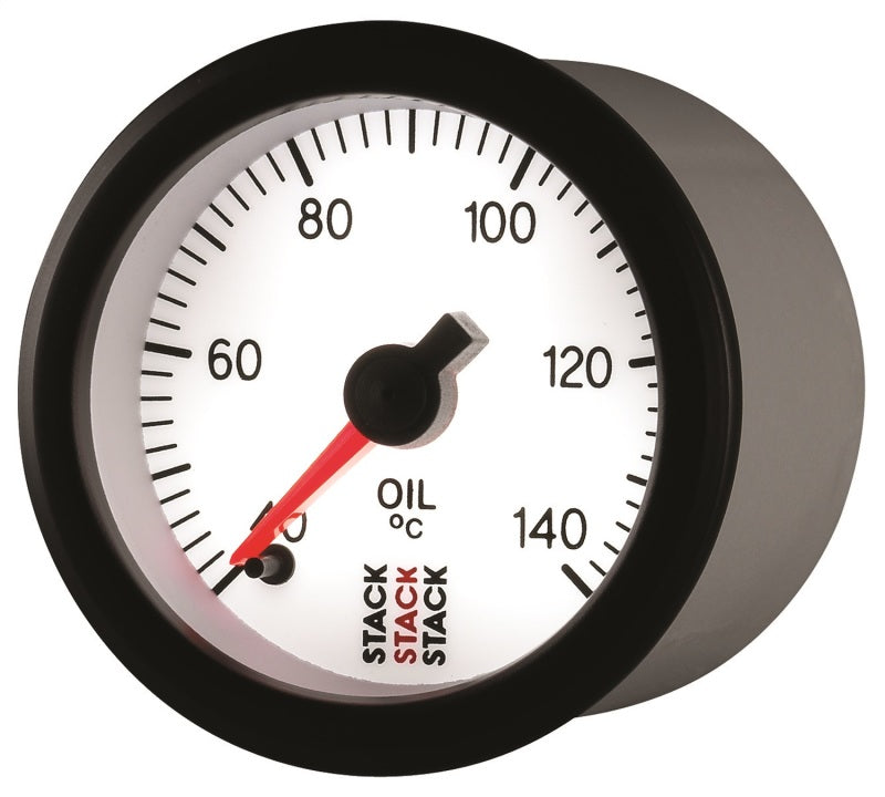 Autometer Stack 52mm 40-140 Deg C 1/8in NPTF Male Pro Stepper Motor Oil Temp Gauge - White - Burkken Auto Parts