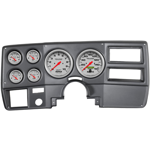 Autometer Ultra-Lite 73-83 Chevy Truck/Suburban Dash Kit 6pc Tach / MPH / Fuel / Oil / WTMP / Volt - Burkken Auto Parts