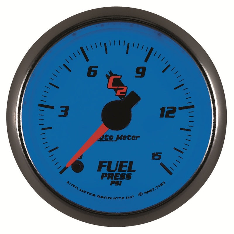 AutoMeter Gauge Fuel Pressure 2-1/16in. 15PSI Digital Stepper Motor C2 - Burkken Auto Parts