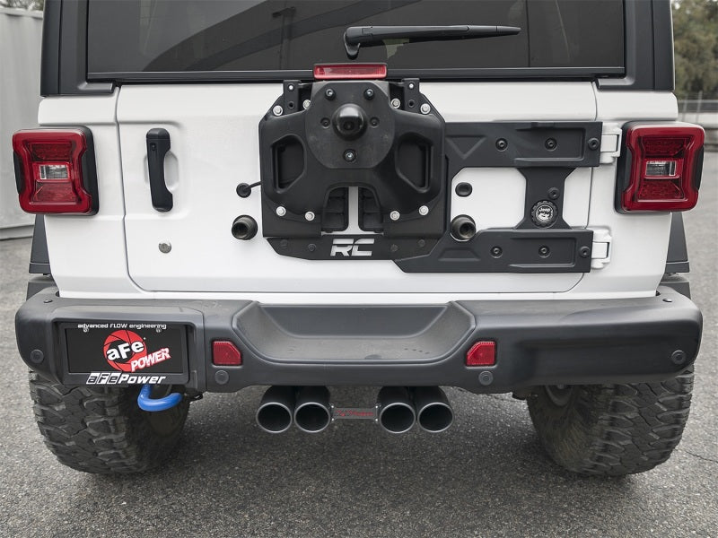 aFe Rebel Series 2.5in. 304 SS C/B Exhaust System 2018 Jeep Wrangler (JL) V6-3.6L - Black Tip - Burkken Auto Parts