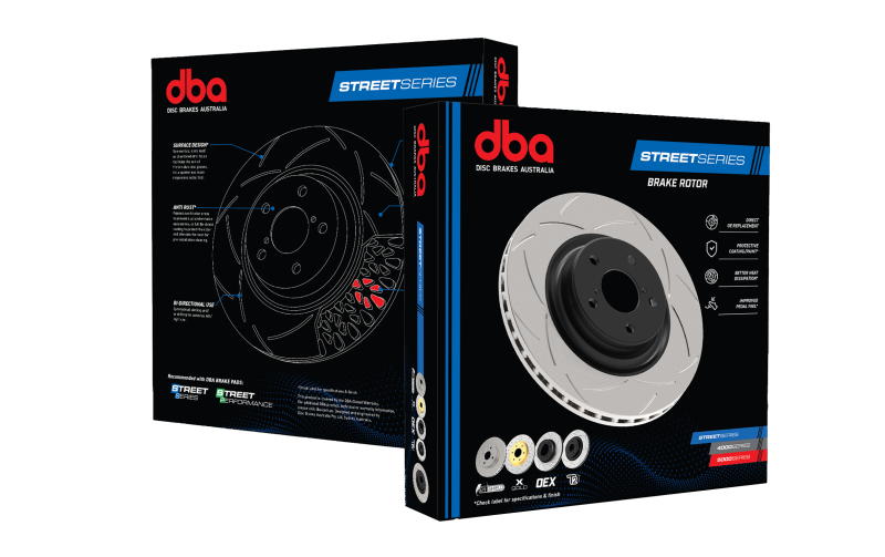 DBA 02-09 Subaru WRX STi/2017 BRZ w/Perf Pkg. 10 Hole Front Drilled & Slotted Street Series Rotor - Burkken Auto Parts