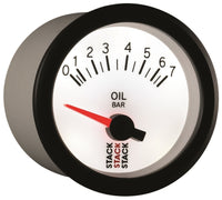 Autometer Stack 52mm 0-7 Bar M10 Male Electric Oil Pressure Gauge - White - Burkken Auto Parts