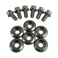 BLOX Racing New Fender Washers Kit M6 12pt - 6pc Large Diameter Gun Metal - Burkken Auto Parts
