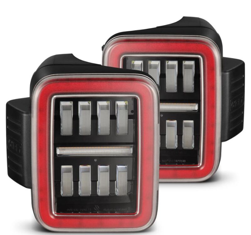 AlphaRex 19-24 Jeep Gladiator JT Nova-Series Prismatic LED Tail Lights - Black-Red - Burkken Auto Parts