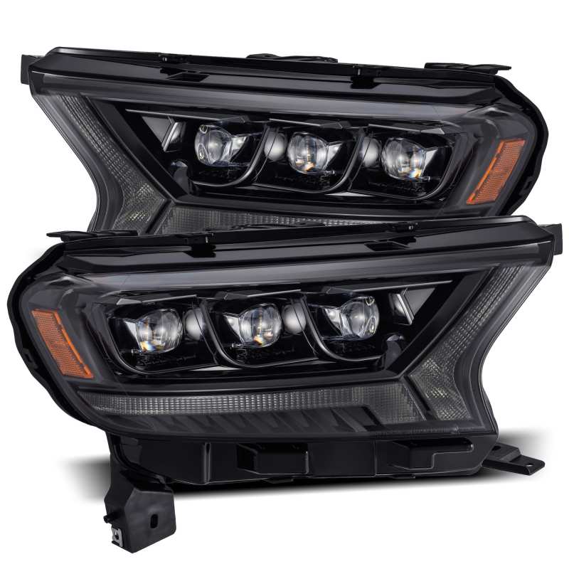 AlphaRex 19-21 Ford Ranger NOVA LED Proj Headlight Plnk Style Alpha Blk w/Activ Light/Seq Signal/DRL - Burkken Auto Parts