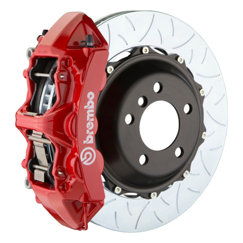 Brembo 11-14 Mustang GT w/OEM Brembo(S197) Fr GT BBK 6Pist Cast 380x32 2pc Rtr Slot Type3-Red - Burkken Auto Parts