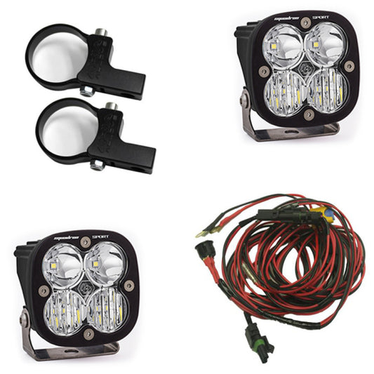 Baja Designs Squadron Sport Polaris LED Light Pods w/ 2.0in Harness/Horizontal Mounts Kit - Burkken Auto Parts