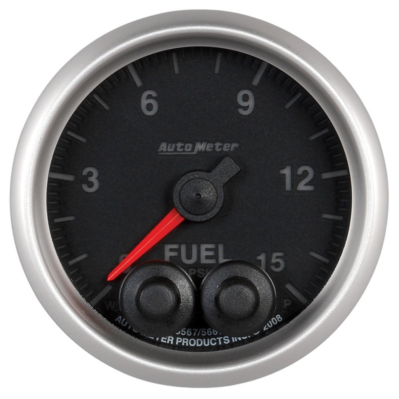 AutoMeter Gauge Fuel Press 2-1/16in. 15PSI Stepper Motor W/Peak & Warn Elite - Burkken Auto Parts