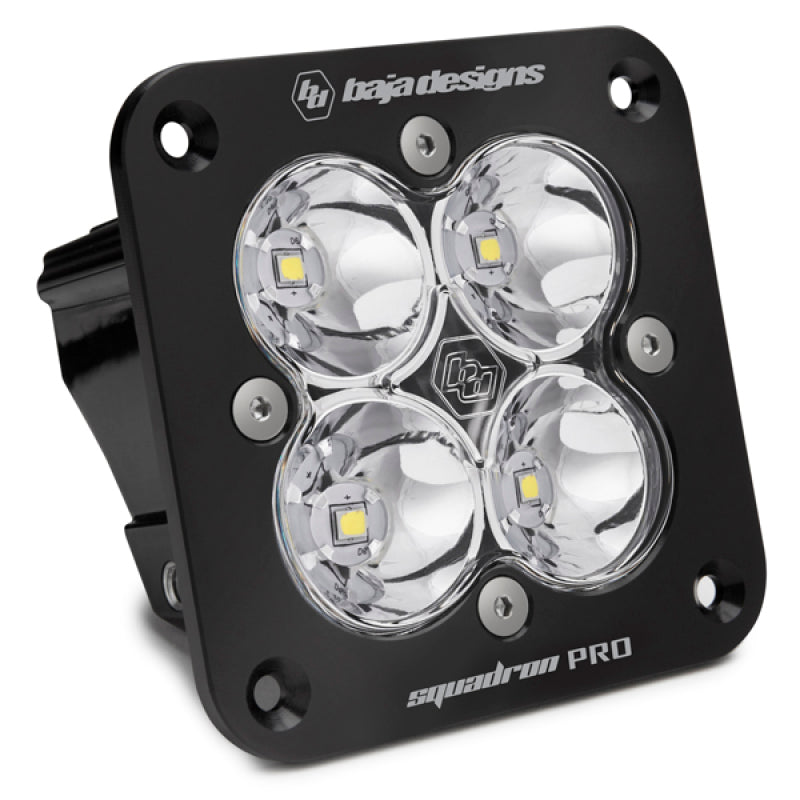 Baja Designs Squadron Pro Spot Pattern Black Flush Mount LED Light Pod - Clear - Burkken Auto Parts