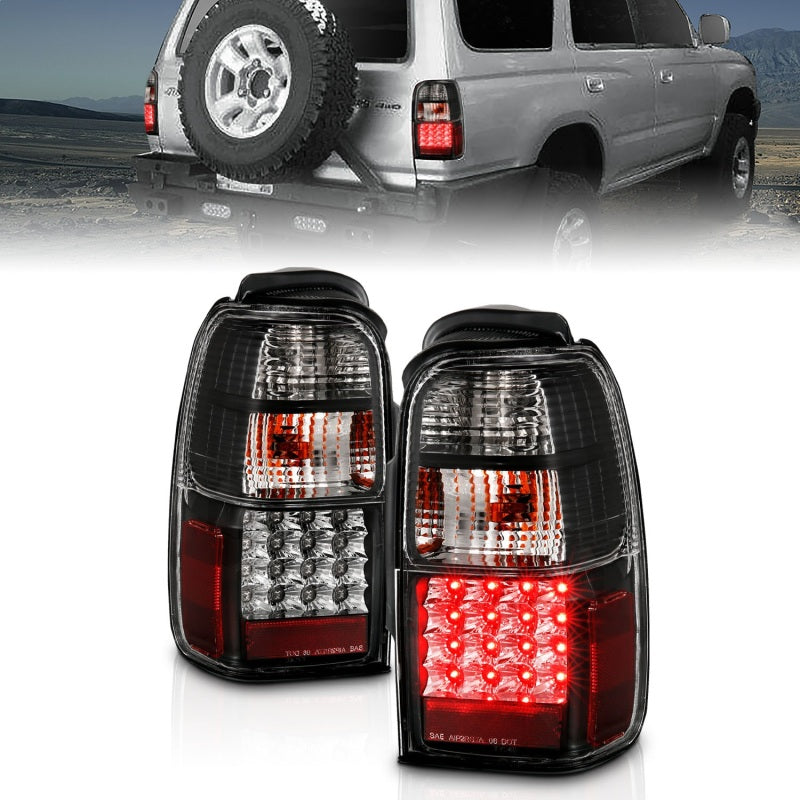 ANZO 2001-2002 Toyota 4 Runner LED Taillights Black - Burkken Auto Parts