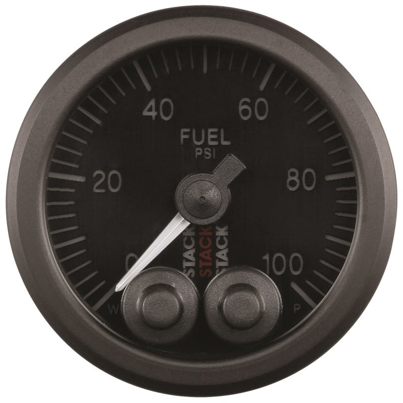 Autometer Stack Instruments Pro Control 52mm 0-100 PSI Fuel Pressure Gauge - Black (1/8in NPTF Male) - Burkken Auto Parts