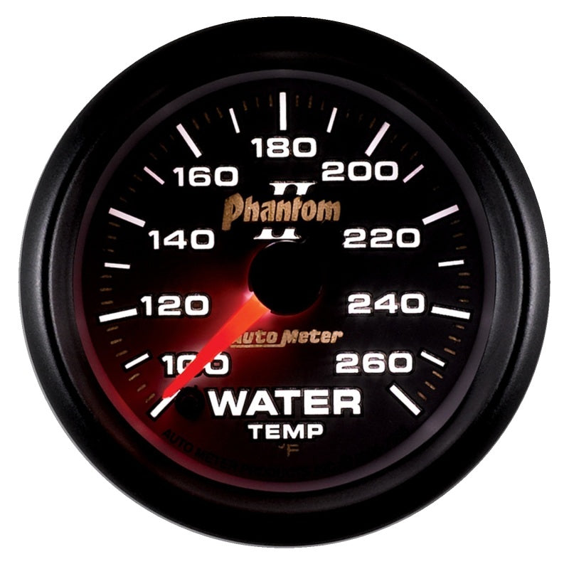 Autometer Phantom II 52mm Full Sweep Electronic 100-260 Deg F Water Temperature Gauge - Burkken Auto Parts