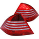 ANZO 2000-2005 Mercedes Benz S Class W220 LED Taillights Red/Clear - Burkken Auto Parts