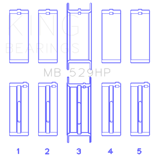 King Engine Bearings Performance Ford 302 Main Race Bearing Set