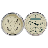 AutoMeter Gauge Kit 2 Pc. Quad & Tach/Speedo 3-3/8in. Antique Beige - Burkken Auto Parts