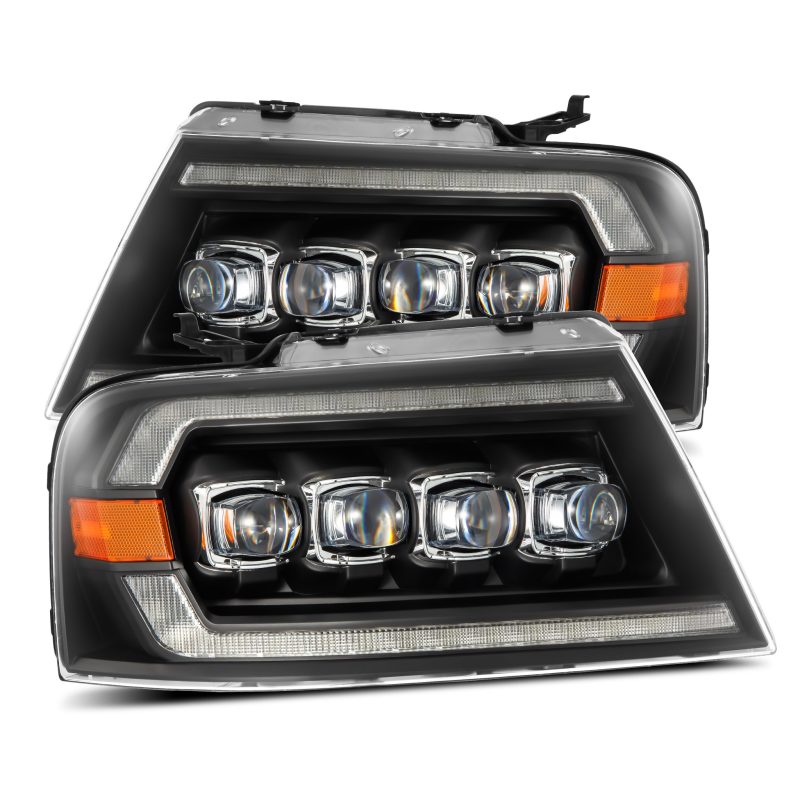 AlphaRex 04-08 Ford F-150 (No 2004 Heritage) NOVA-Series LED Proj HL Alpha-Blk w/Actv Lgt / Seq. Sig - Burkken Auto Parts