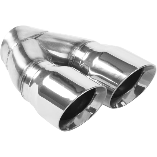 MagnaFlow Double Wall 3in Dual Round Polished Tip 2.25in Inlet - Burkken Auto Parts