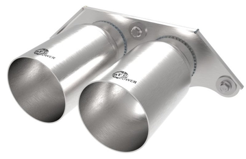 aFe Power Mach Force Xp 4in 304 SS Bolt-On Exhaust Tips Brushed 14-19 Porsche 911 GT3 3.8L/4.0L - Burkken Auto Parts