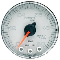 Autometer Spek-Pro Gauge Boost 2 1/16in 60psi Stepper Motor W/Peak & Warn Slvr/Chrm - Burkken Auto Parts