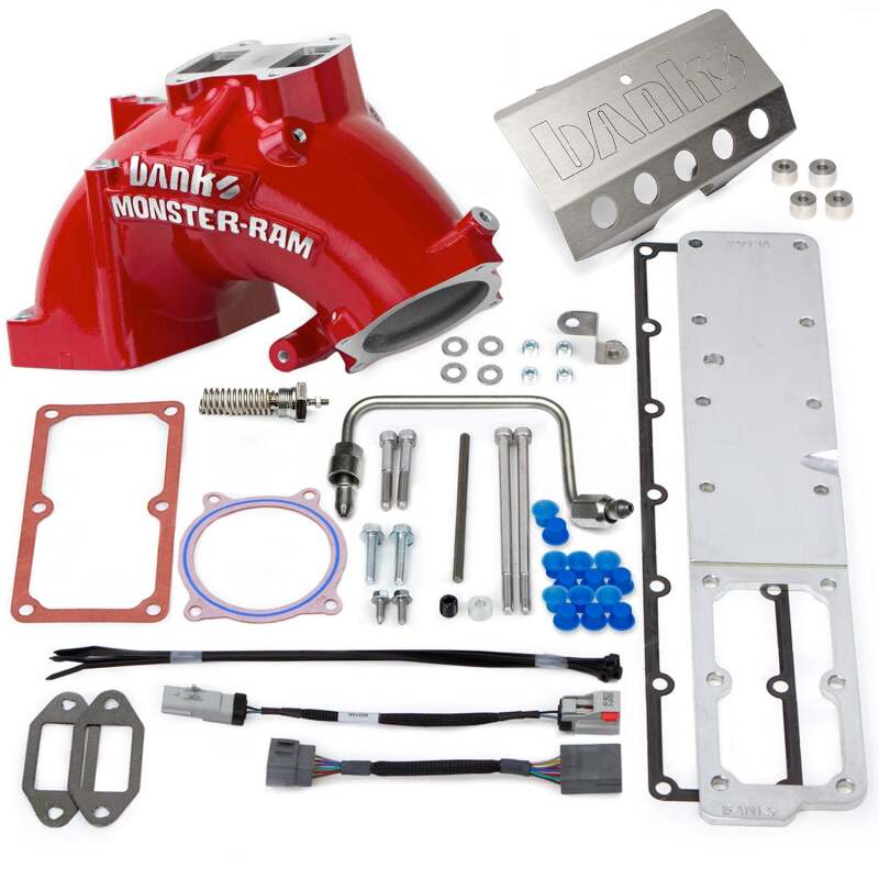Banks Power 2007.5-2012 Ram 6.7L Monster-Ram Intake System Gen-2 w/Fuel Line - Red w/Heater System - Burkken Auto Parts