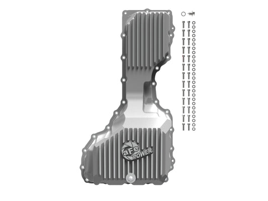 aFe GM Diesel Trucks 20-25 V8-6.6L L5P POWER Street Series Engine Oil Pan Raw w/ Machined Fins