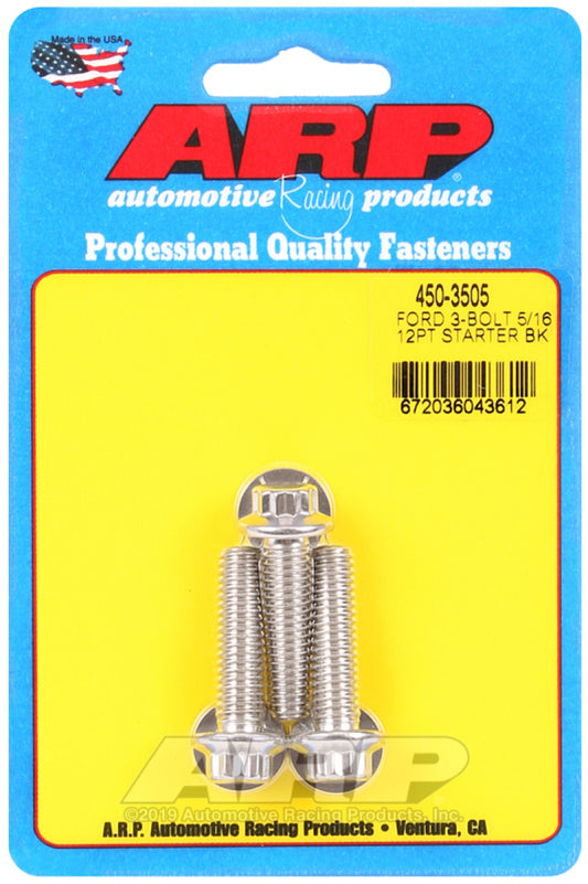 ARP Ford SS 3-Bolt 5/16in 12pt Starter Bolt Kit - Burkken Auto Parts