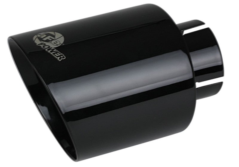 aFe Takeda 409 SS Clamp-On Exhaust Tip 2.5in. Inlet / 4.5in. Outlet / 7in. L - Black - Burkken Auto Parts