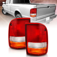 ANZO 1993-1997 Ford Ranger Tail Light Red/Clear (OE) - Burkken Auto Parts