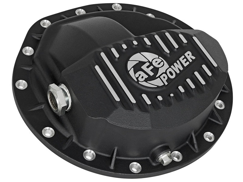 AFE Rear Differential Cover Black w/Machined Fins Nissan Titan XD 16-19 - w/Oil - Burkken Auto Parts
