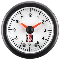 Autometer Stack Analog Clock Gauge - White - Burkken Auto Parts