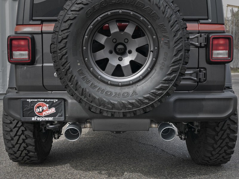 aFe Rebel Series 409 Stainless Steel Cat-Back Exhaust 18-21 Jeep Wrangler JL 2.0L (t) - Black Tip - Burkken Auto Parts
