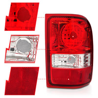 ANZO 2001-2011 Ford Ranger Taillights w/ Red/Clear Lens (OE Replacement) Pair - Burkken Auto Parts