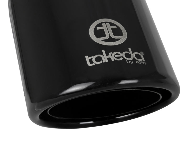 aFe Takeda 304 Stainless Steel Clamp-On Exhaust Tip 2.5in.Inlet / 4in Outlet - Black - Burkken Auto Parts