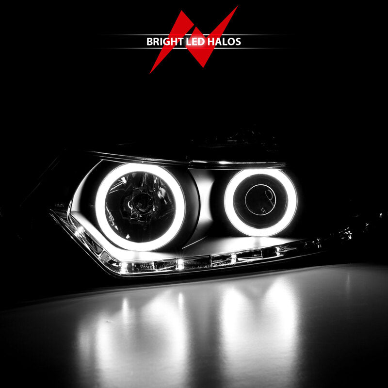 ANZO 2009-2012 Acura TSX Projector Headlights w/ Halo Black (CCFL) (HID Compatible) - Burkken Auto Parts