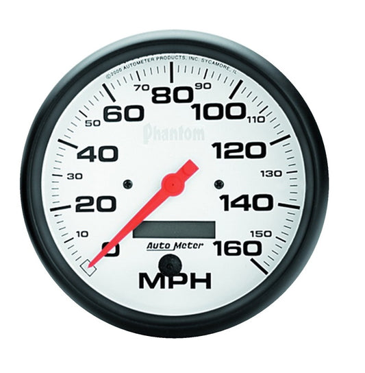 Autometer Phantom 5in 160 MPH Speedometer Electric Program w/ LCD Odometer - Burkken Auto Parts