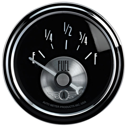 Autometer Prestige Series Black 52mm 0-90OHM Short Sweep Electronic Fuel Level Gauge - Burkken Auto Parts