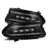 AlphaRex 15-23 Dodge Charger NOVA LED Proj Headlights Alpha-Blk w/Actv Light & Seq.Sig / SB DRL - Burkken Auto Parts