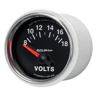Autometer GS 52mm 8-18 Volts Short Sweep Electronic Voltmeter Gauge - Burkken Auto Parts