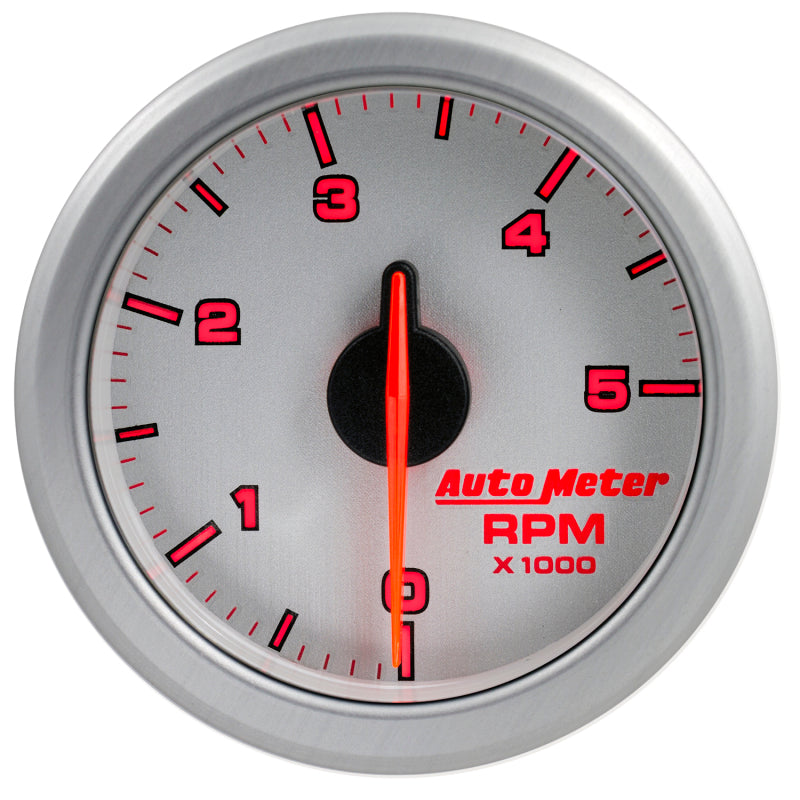 Autometer Airdrive 2-1/6in Tachometer Gauge 0-5K RPM - Silver - Burkken Auto Parts