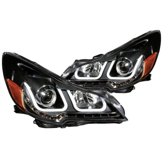 ANZO 2010-2014 Subaru Outback Projector Headlights w/ U-Bar Black - Burkken Auto Parts