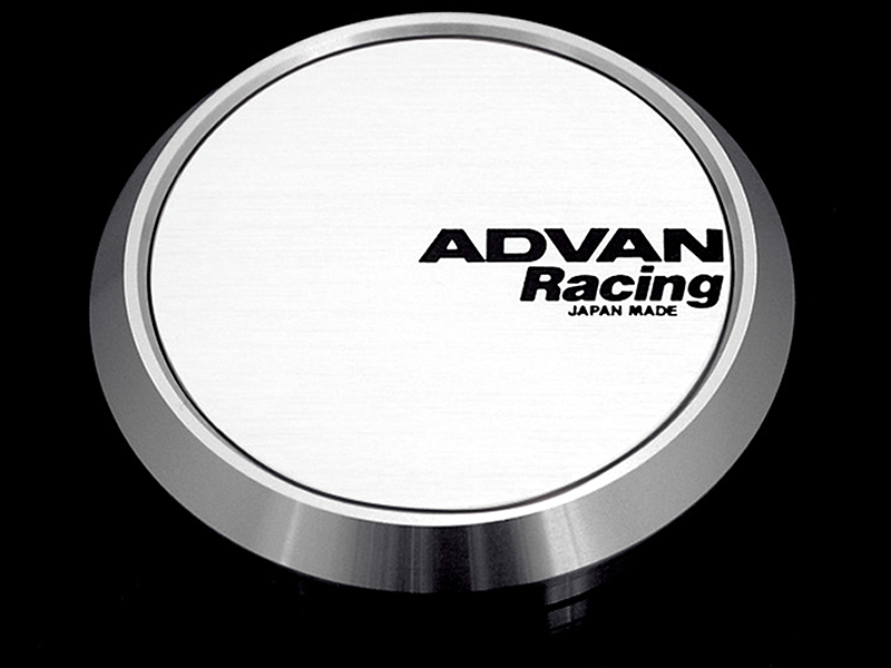Advan 63mm Flat Centercap - White/Silver Alumite - Burkken Auto Parts
