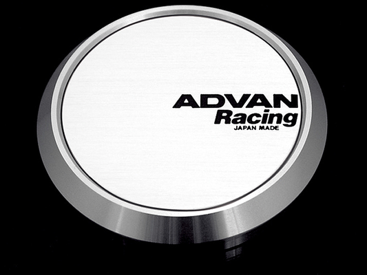 Advan 63mm Flat Centercap - White/Silver Alumite - Burkken Auto Parts