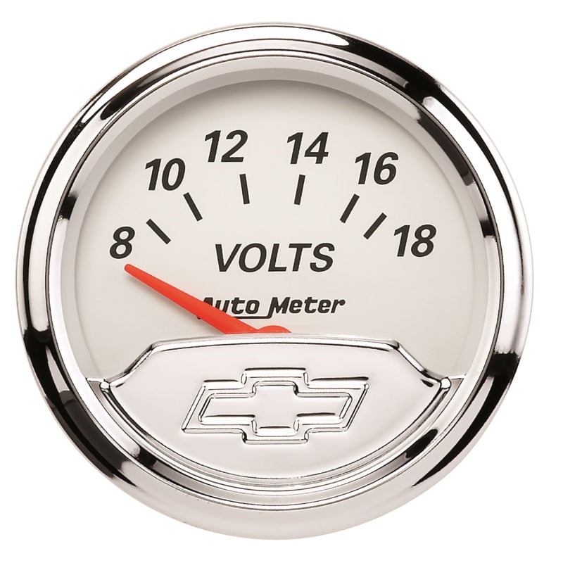 Autometer Chevy Vintage 2in 8-18 Volts Short Sweep Electronic Voltmeter Gauge - Burkken Auto Parts